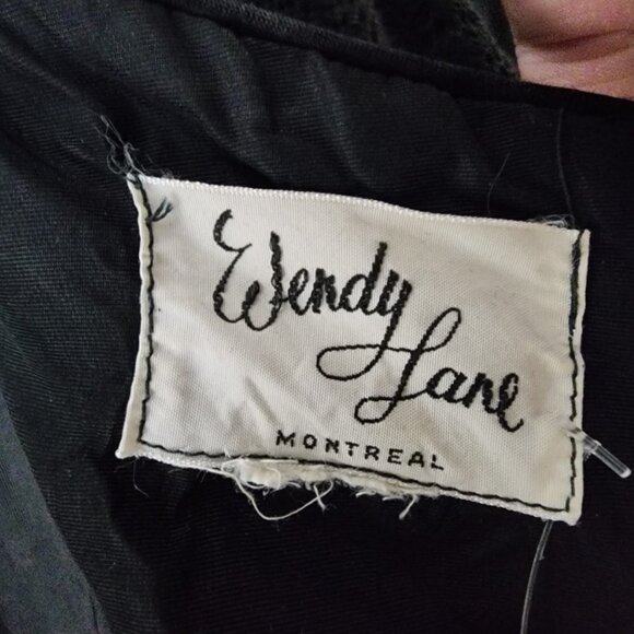 Vintage Wendy Lane Black Lace Long Sleeve Sheath Dress Size M - Picture 11 of 12